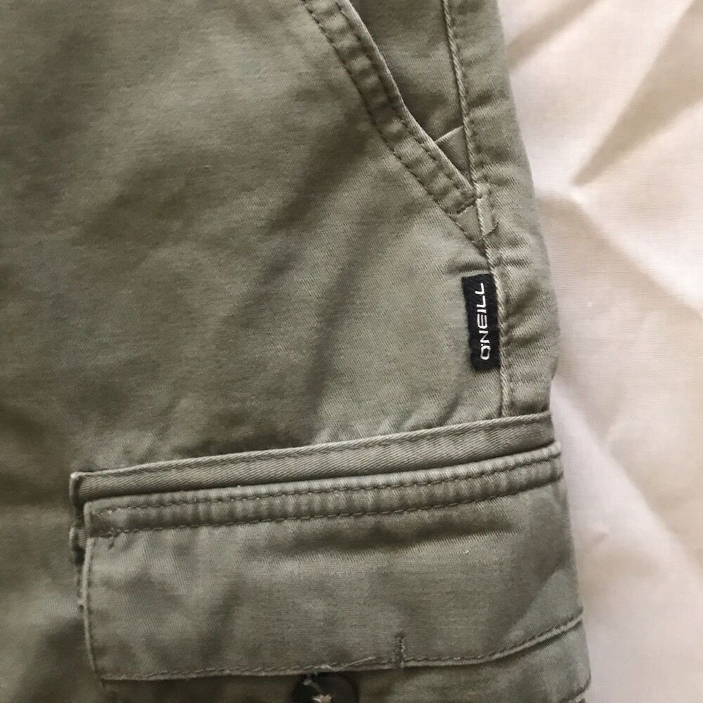 O'Neill Olive Green Outdoor Hiking Cargo Cotton Mens Shorts Size 31 - Picture 4 of 9